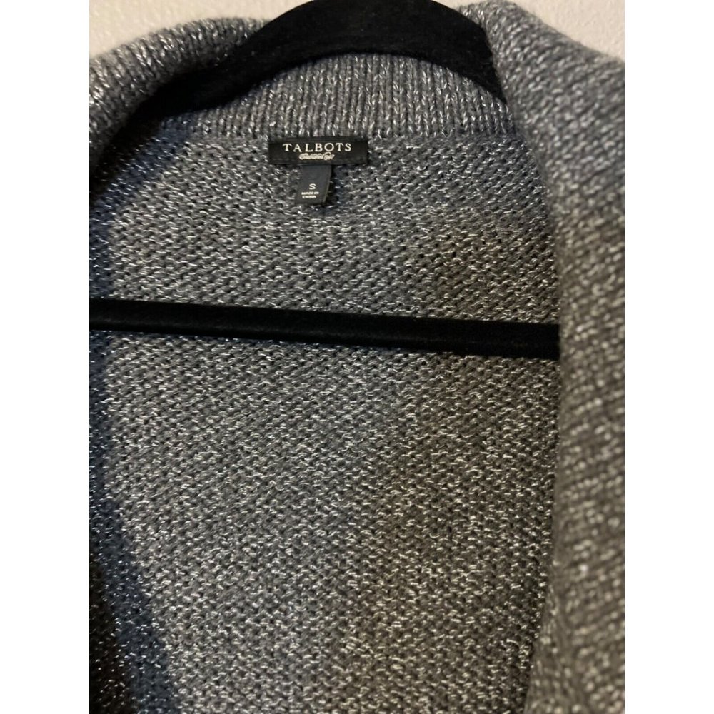 Talbots Charcoal Gray Wrap Wool-Blend Belted Cardigan - Picture 9 of 10